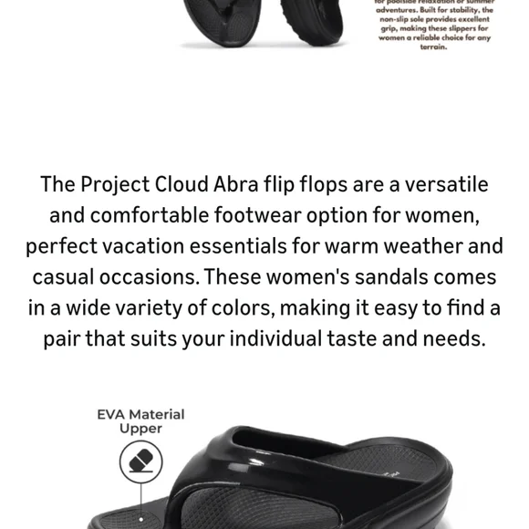 Project Cloud Size 11 Black Platform Flip Flops - Picture 14 of 17